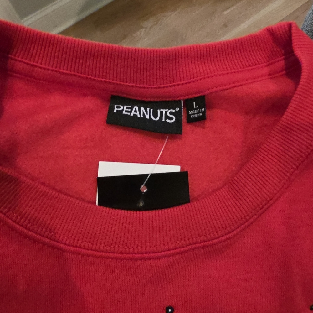 Peanuts Red Holiday Sweatshirt-NWT - Picture 3 of 4